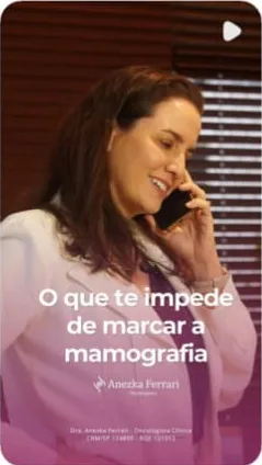 Capa do reel O que te impede de marcar a mamografia, com a Dra. Anezka Ferrari